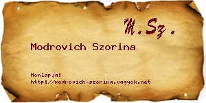 Modrovich Szorina névjegykártya